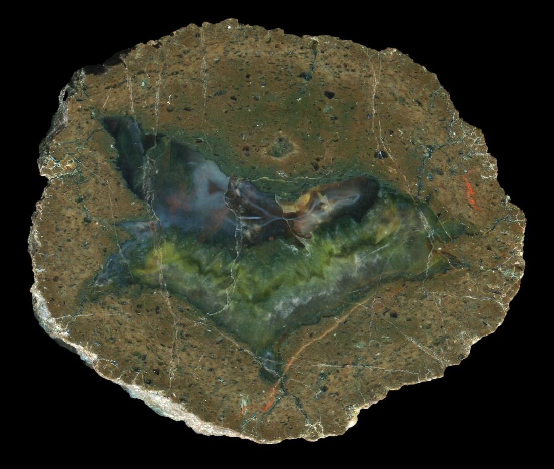 Zwickau Planitz Thunderegg with Green Calcite