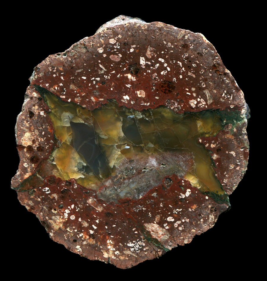Rotterode #2 Thunderegg with Box Core and Purple Crystal Growth