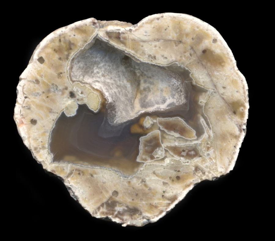 T&T Thunderegg With Matrix Fragments Embedded in Clear Agate
